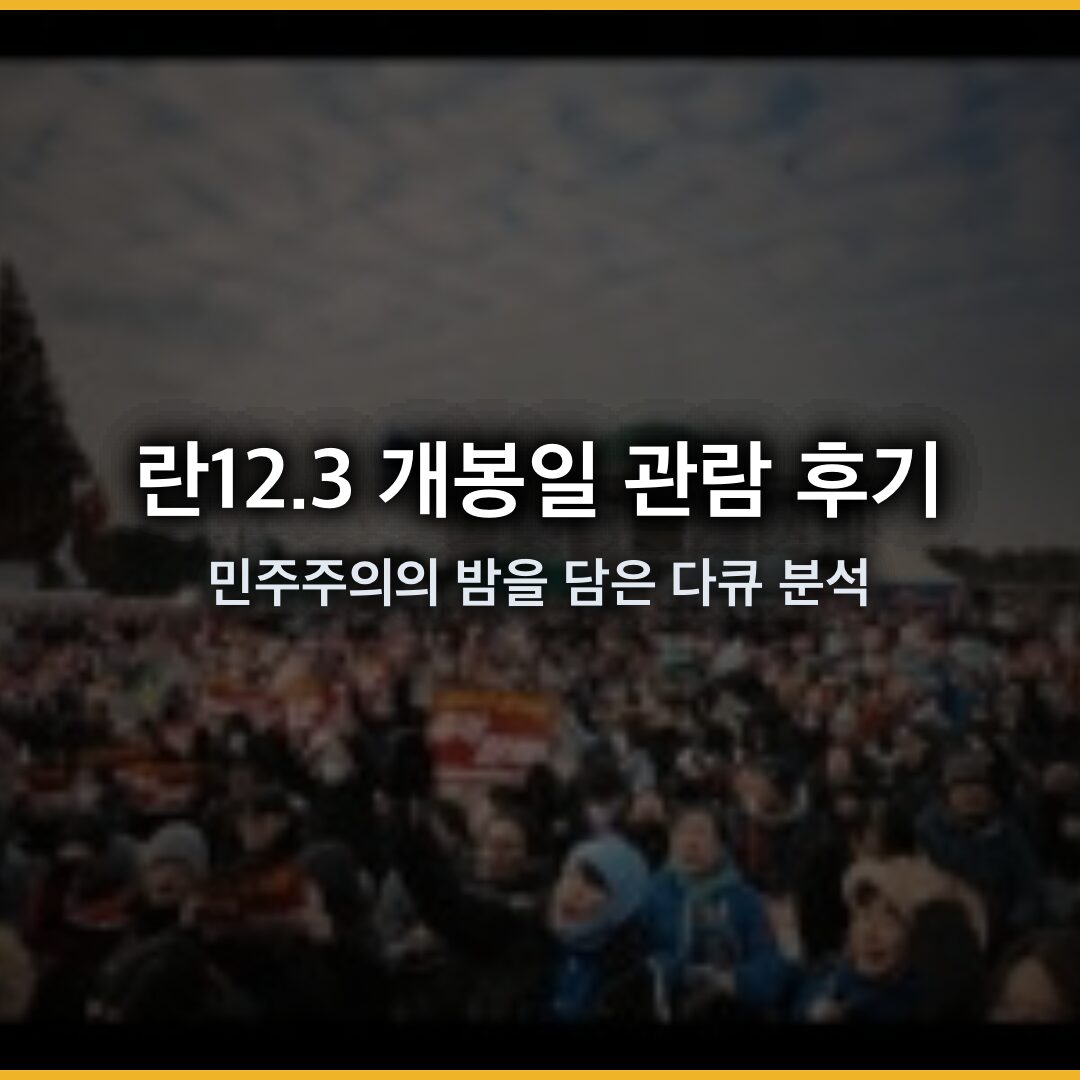 란12.3 개봉일 관람 후기: 2024년 12월 3일 민주주의의 밤을 담은 다큐 분석