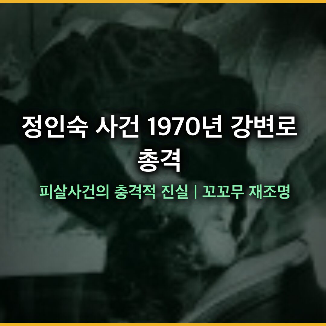 정인숙 사건 1970년 강변 3로 총격 피살사건의 충격적 진실 | 꼬꼬무 재조명