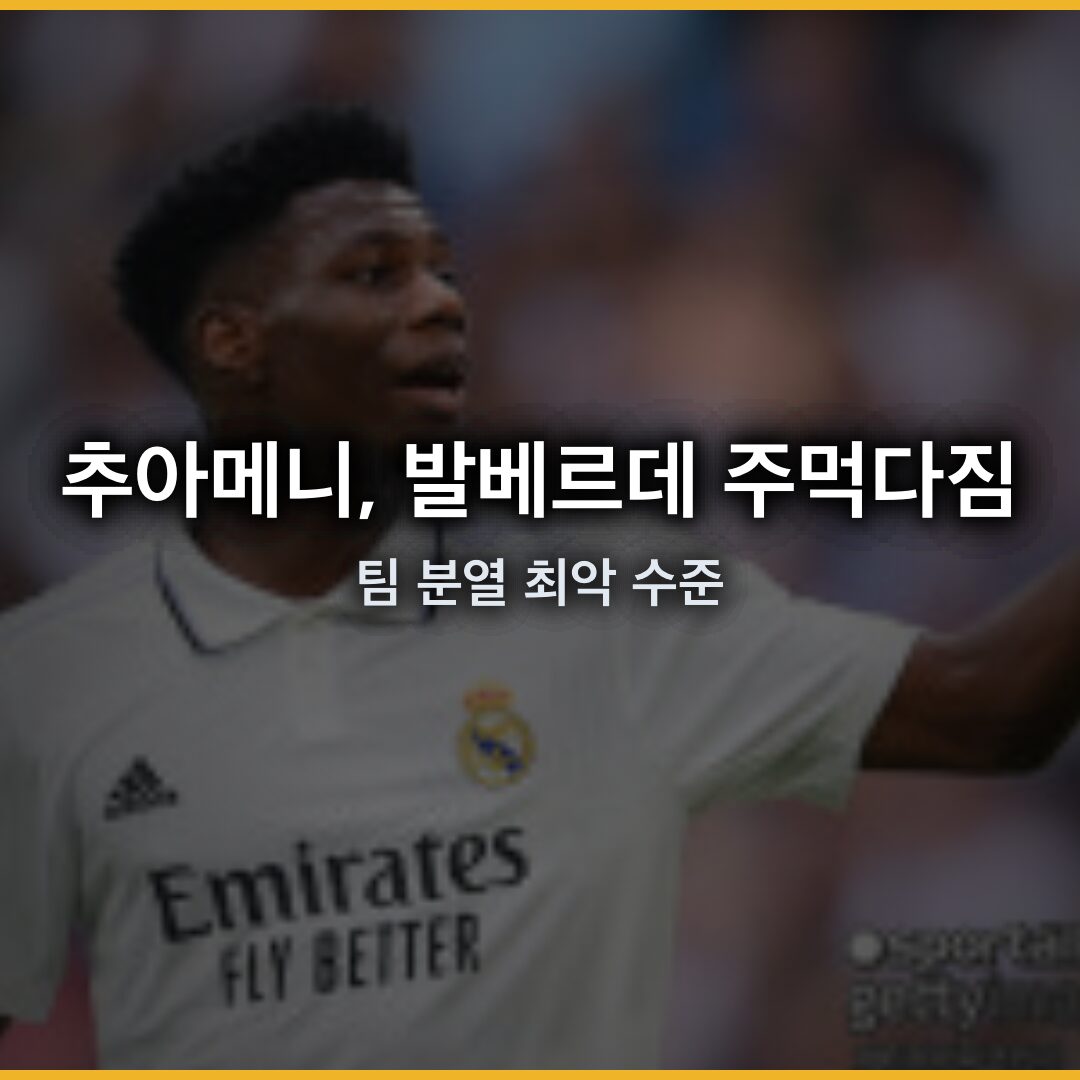 추아메니, 레알 마드리드 훈련장에서 발베르데와 주먹다짐 직전…팀 분열 최악 수준