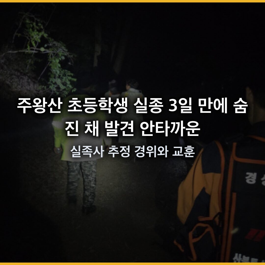 주왕산 초등생 실종 3일 만에 숨진 채 발견…실족사 추정 경위와 교훈