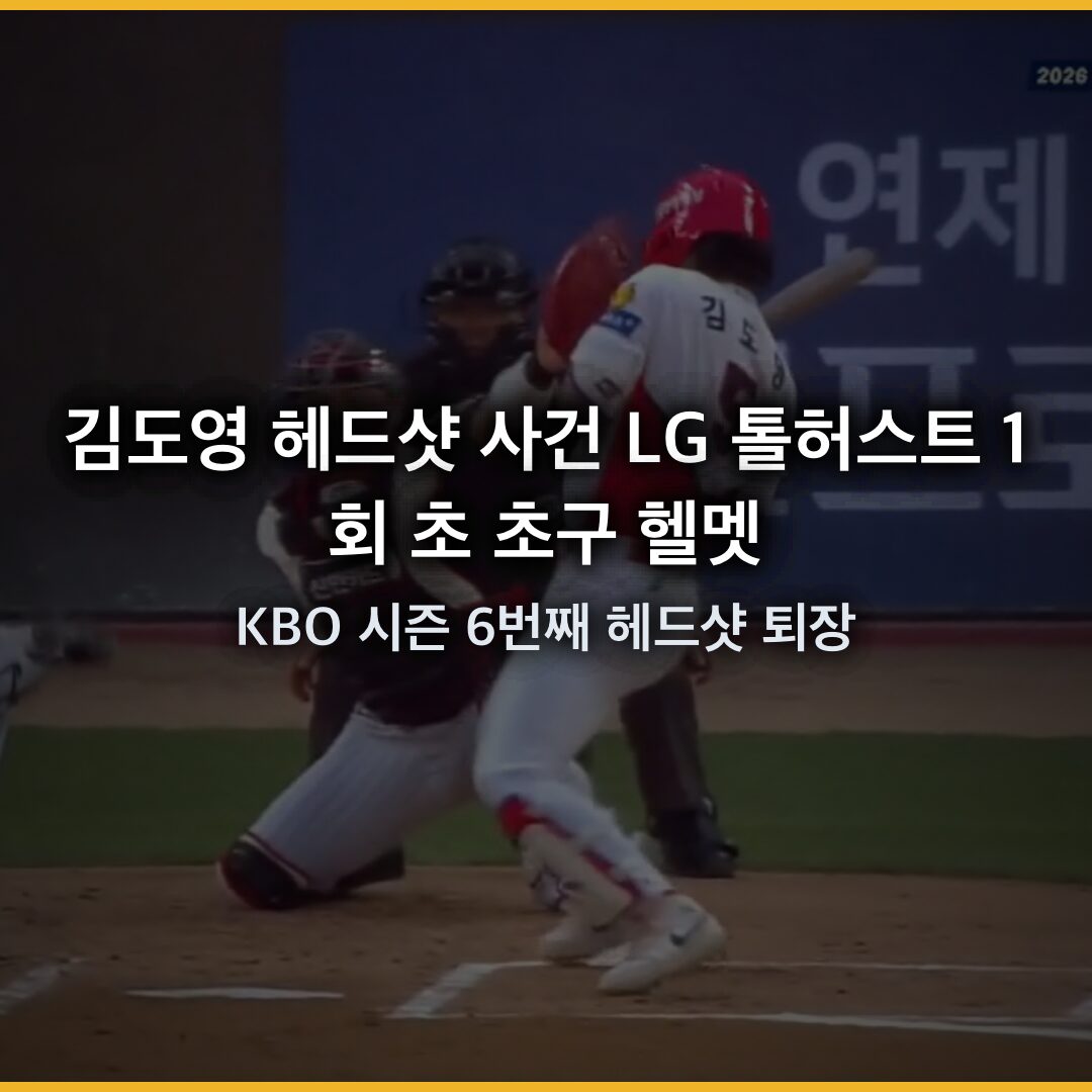 [김도영 헤드샷 사건 경위] LG 톨허스트 1회 초 초구 헬멧 강타로 퇴장, KBO 시즌 6번째 헤드샷 퇴장