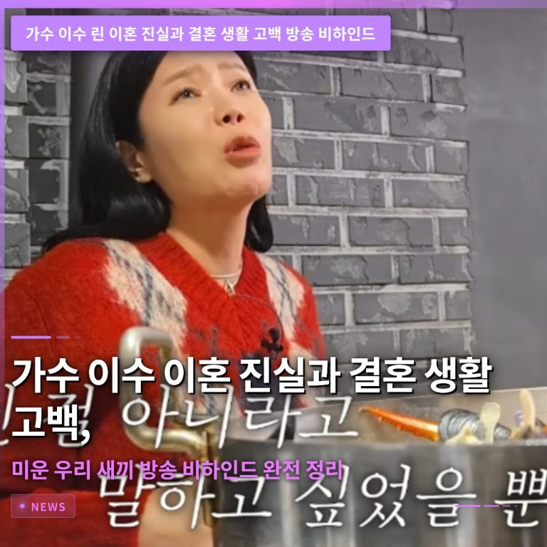 가수 이수 이혼 진실과 결혼 생활 고백, 미운 우리 새끼 방송 비하인드 완전 정리