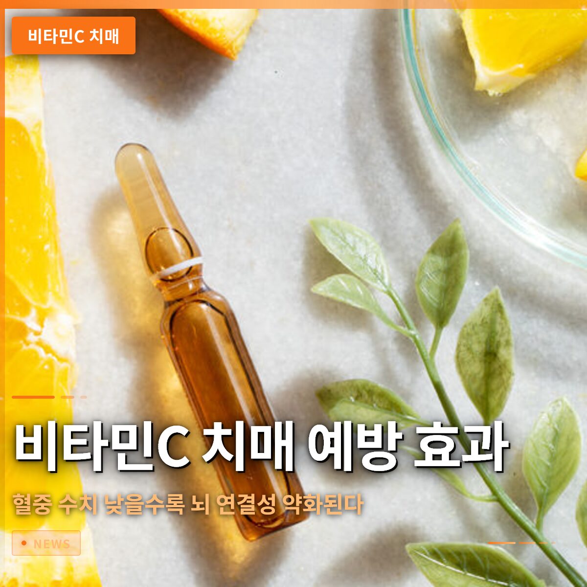 비타민C 치매 예방 효과, 혈중 수치 낮을수록 뇌 연결성 약화된다
