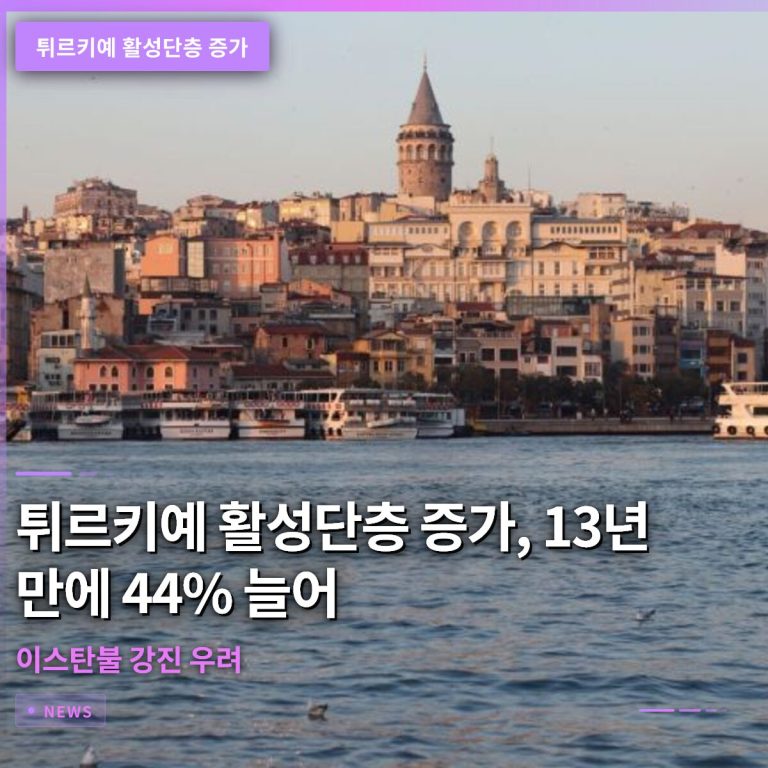 튀르키예 활성단층 증가, 13년 만에 44% 늘어…이스탄불 강진 우려