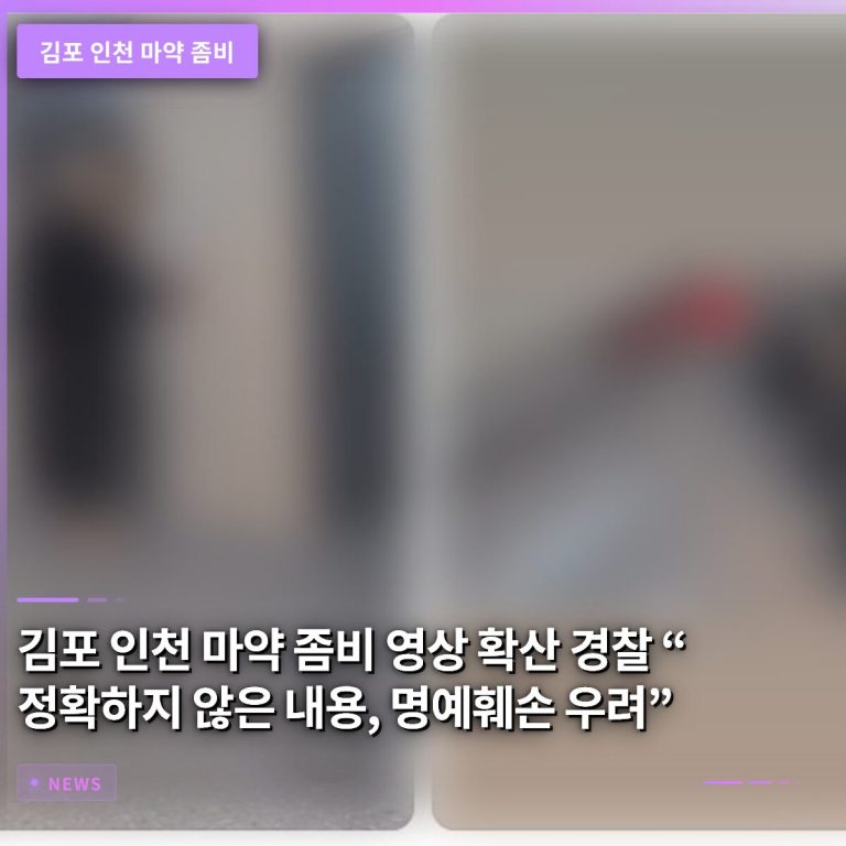 김포 인천 마약 좀비 영상 확산… 경찰 “정확하지 않은 내용, 명예훼손 우려”