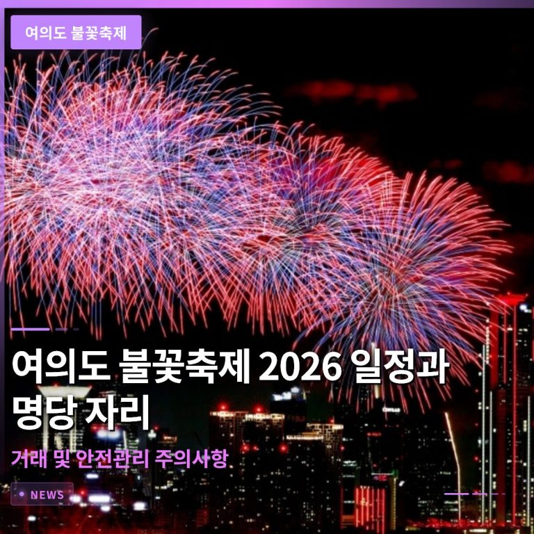 여의도 불꽃축제 2026 일정과 명당 자리 거래 및 안전관리 주의사항