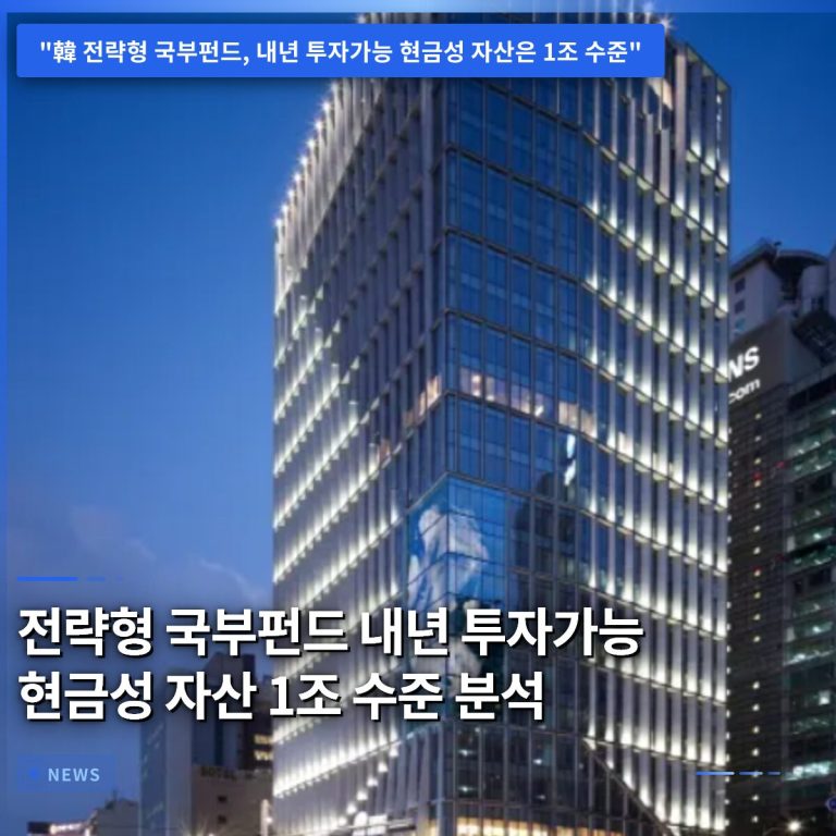전략형 국부펀드 내년 투자가능 현금성 자산 1조 수준 분석