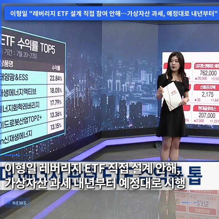 이형일 레버리지 ETF 직접 설계 안해, 가상자산 과세 내년부터 예정대로 시행