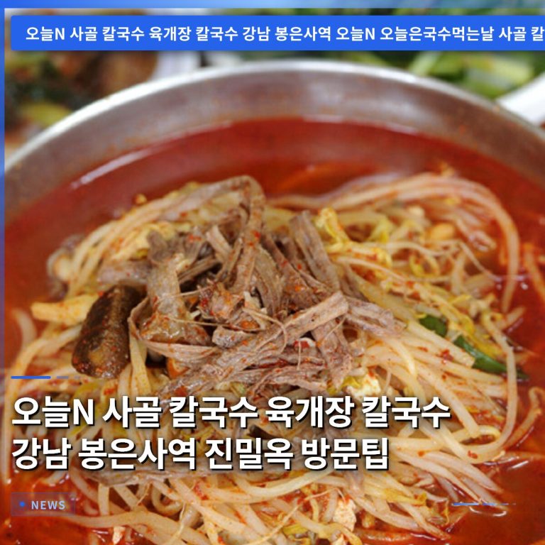 오늘N 사골 칼국수 육개장 칼국수 강남 봉은사역 진밀옥 방문팁