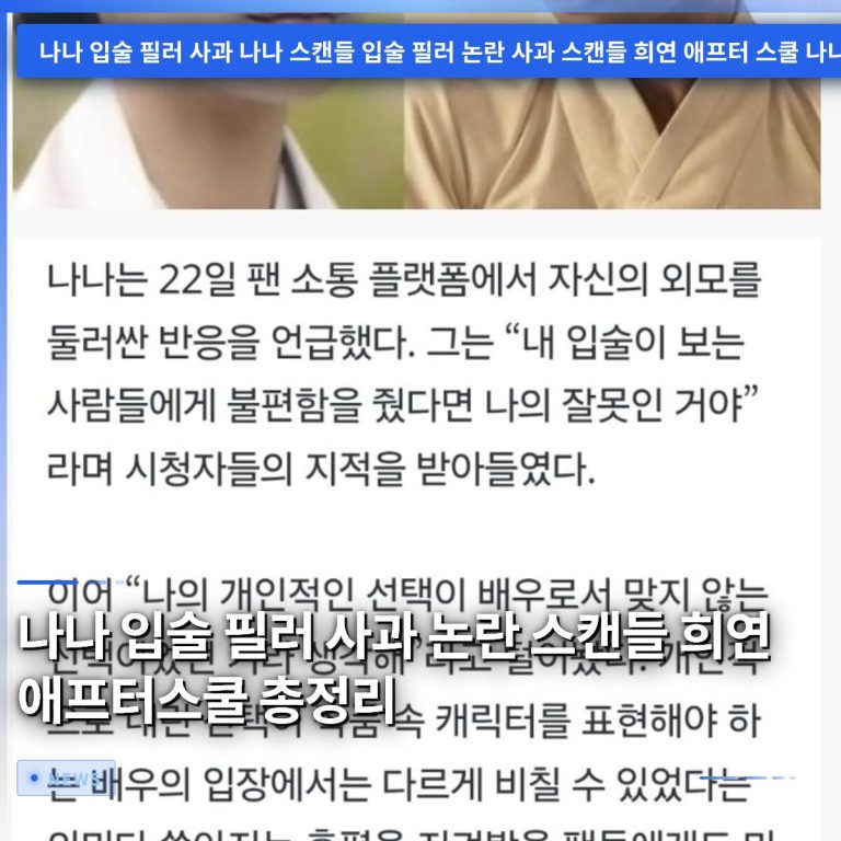 나나 입술 필러 사과 논란 스캔들 희연 애프터스쿨 총정리