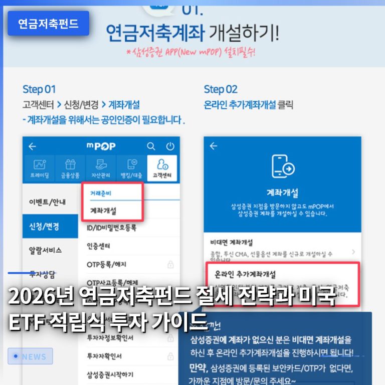 2026년 연금저축펀드 절세 전략과 미국 ETF 적립식 투자 가이드