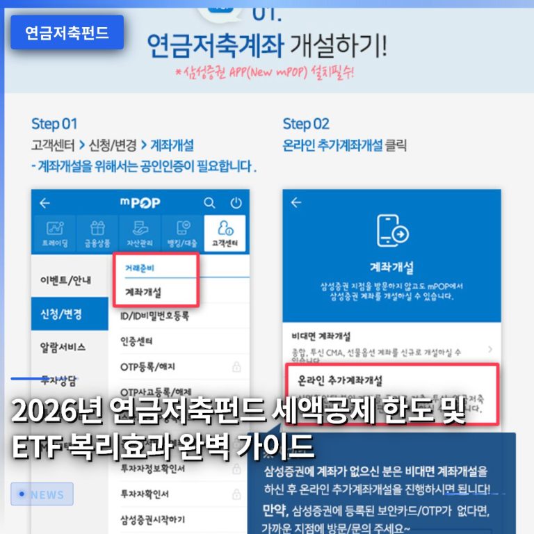 2026년 연금저축펀드 세액공제 한도 및 ETF 복리효과 완벽 가이드