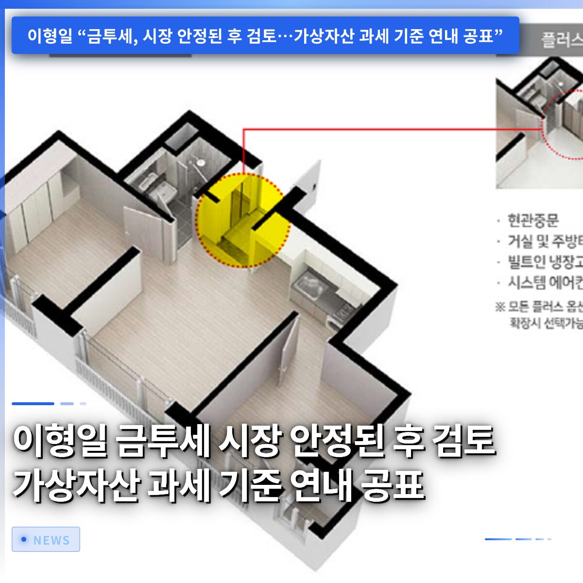 이형일 금투세 시장 안정된 후 검토 가상자산 과세 기준 연내 공표