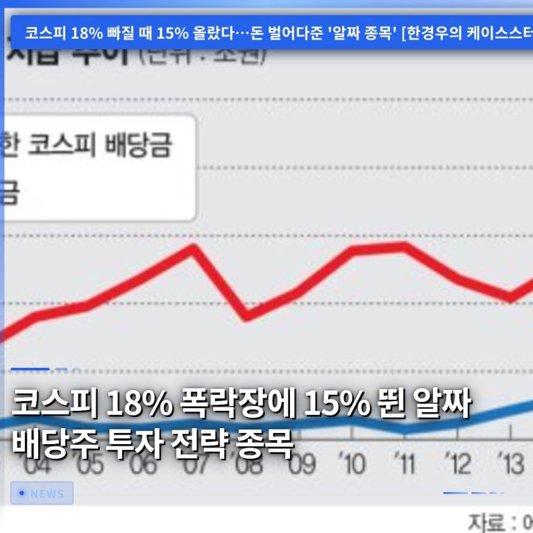 코스피 18% 폭락장에 15% 뛴 알짜 배당주 투자 전략 종목