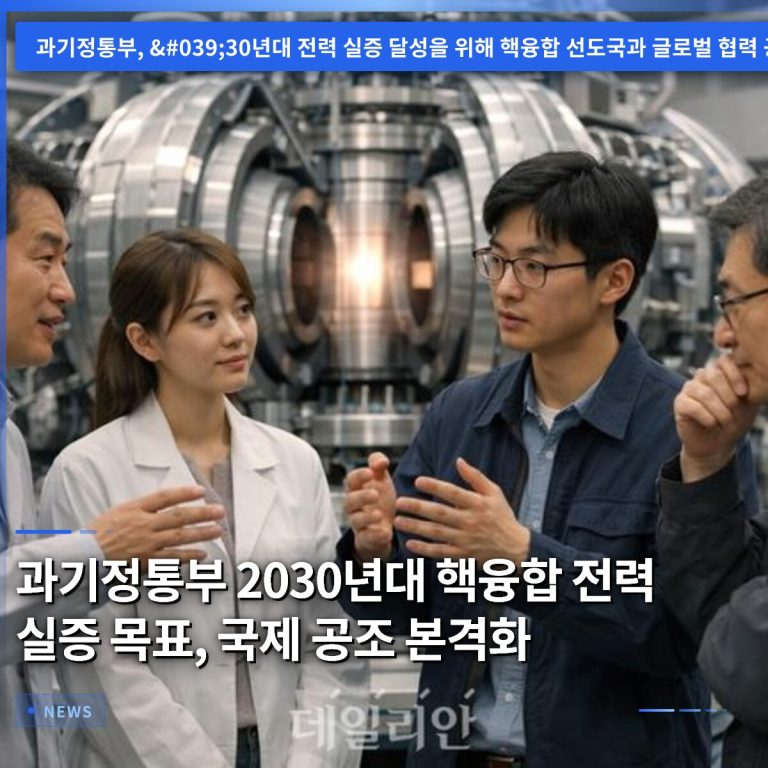 과기정통부 2030년대 핵융합 전력 실증 목표, 국제 공조 본격화