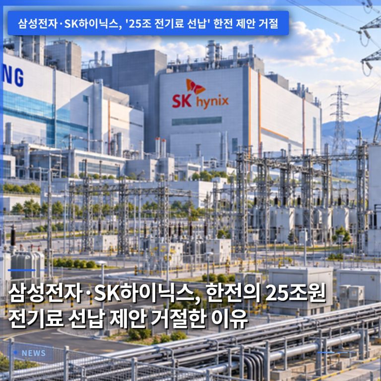 삼성전자·SK하이닉스, 한전의 25조원 전기료 선납 제안 거절한 이유