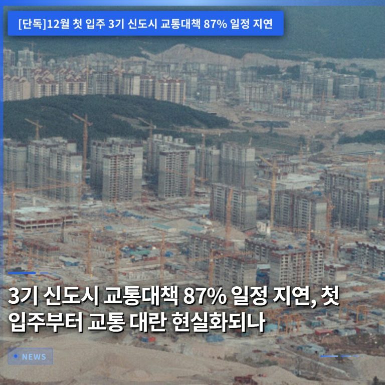 3기 신도시 교통대책 87% 일정 지연, 첫 입주부터 교통 대란 현실화되나