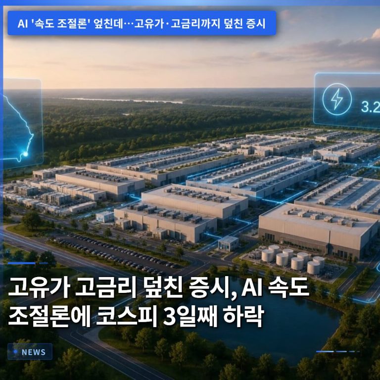 고유가 고금리 덮친 증시, AI 속도 조절론에 코스피 3일째 하락