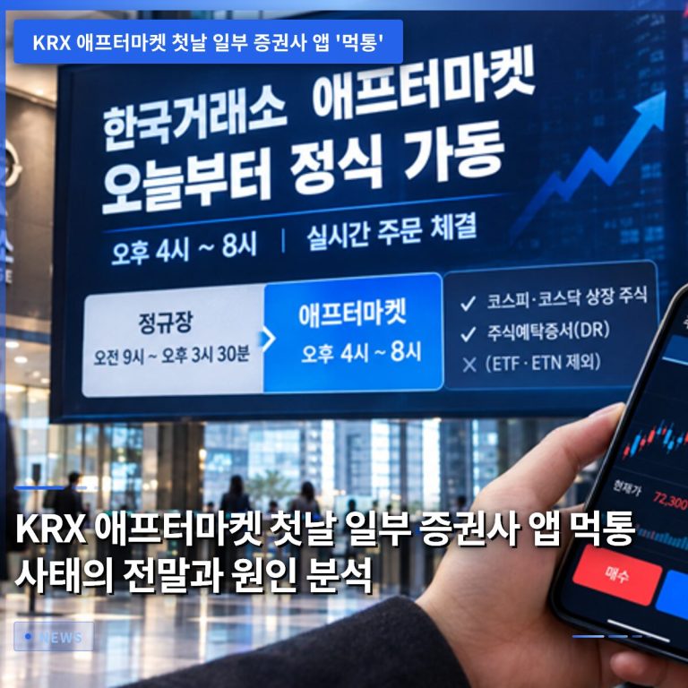 KRX 애프터마켓 첫날 일부 증권사 앱 먹통 사태의 전말과 원인 분석