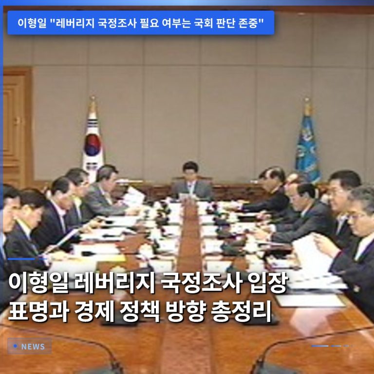 이형일 레버리지 국정조사 입장 표명과 경제 정책 방향 총정리