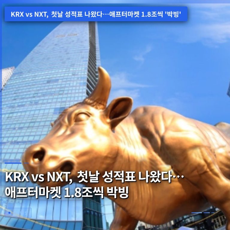KRX vs NXT, 첫날 성적표 나왔다…애프터마켓 1.8조씩 박빙