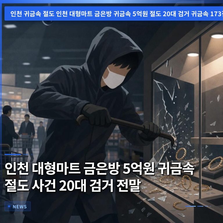 인천 대형마트 금은방 5억원 귀금속 절도 사건 20대 검거 전말