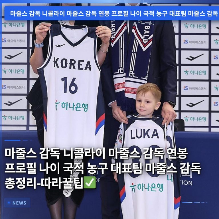 마줄스 감독 니콜라이 마줄스 감독 연봉 프로필 나이 국적 농구 대표팀 마줄스 감독 총정리-따라꿀팁✅