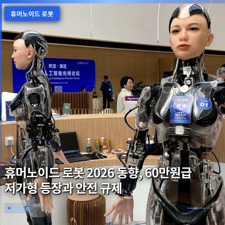 휴머노이드 로봇 2026 동향, 60만원급 저가형 등장과 안전 규제