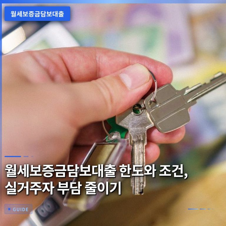 월세보증금담보대출 한도와 조건, 실거주자 부담 줄이기
