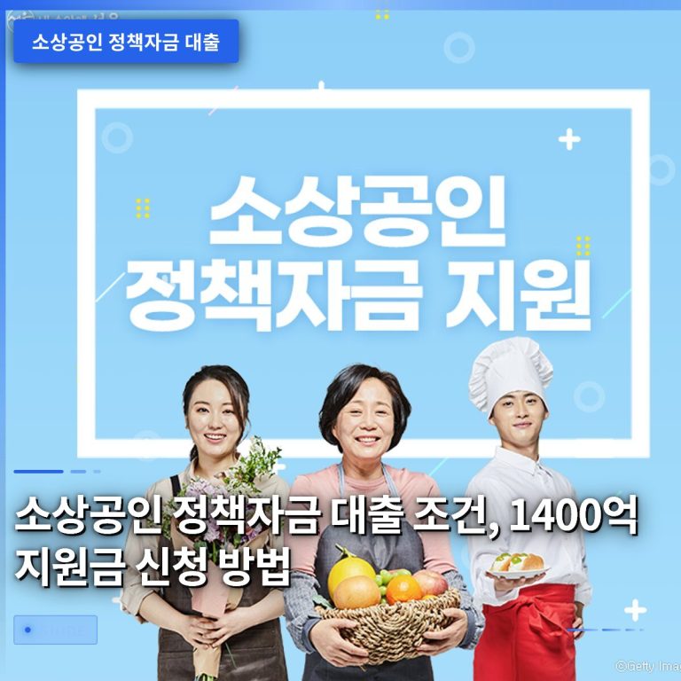 소상공인 정책자금 대출 조건, 1400억 지원금 신청 방법