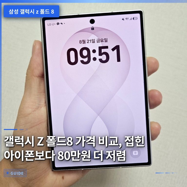 갤럭시 Z 폴드8 가격 비교, 접힌 아이폰보다 80만원 더 저렴