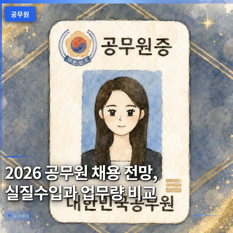 2026 공무원 채용 전망, 실질수입과 업무량 비교