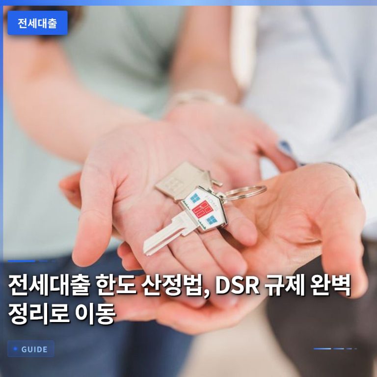 전세대출 한도 산정법, DSR 규제 완벽 정리로 이동