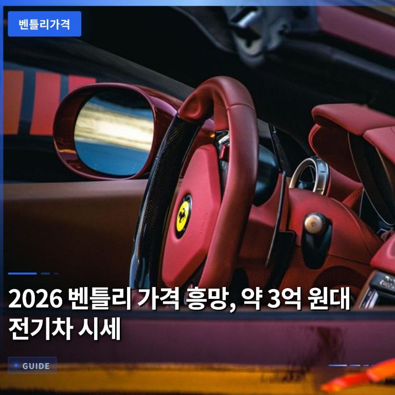 2026 벤틀리 가격 흥망, 약 3억 원대 전기차 시세
