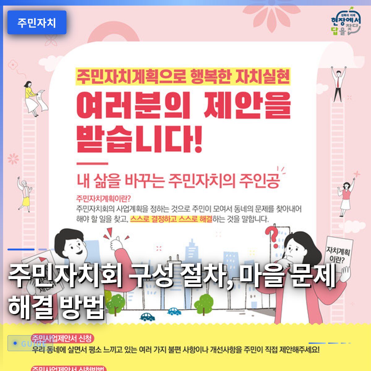 주민자치회 구성 절차, 마을 문제 해결 방법