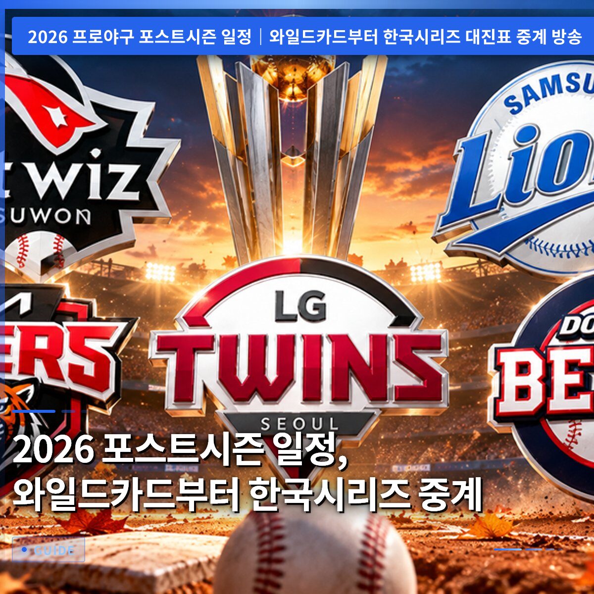 2026 포스트시즌 일정, 와일드카드부터 한국시리즈 중계