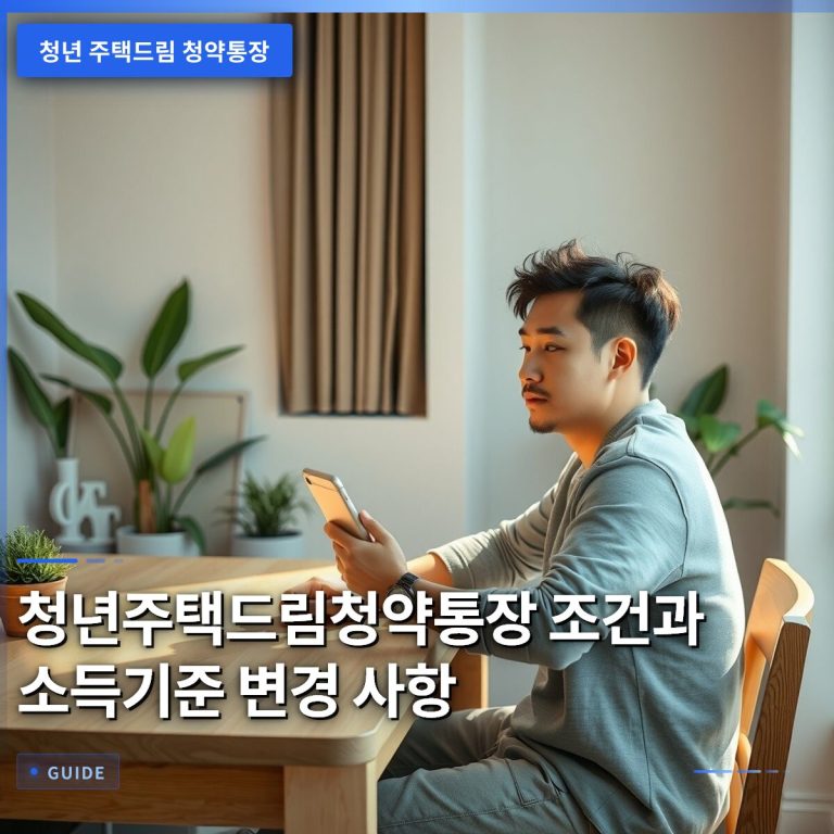 청년주택드림청약통장 조건과 소득기준 변경 사항