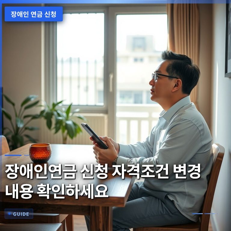 장애인연금 신청 자격조건 변경 내용 확인하세요
