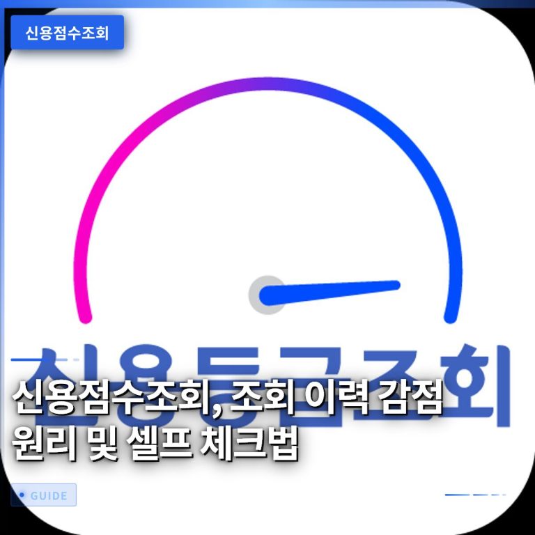 신용점수조회, 조회 이력 감점 원리 및 셀프 체크법