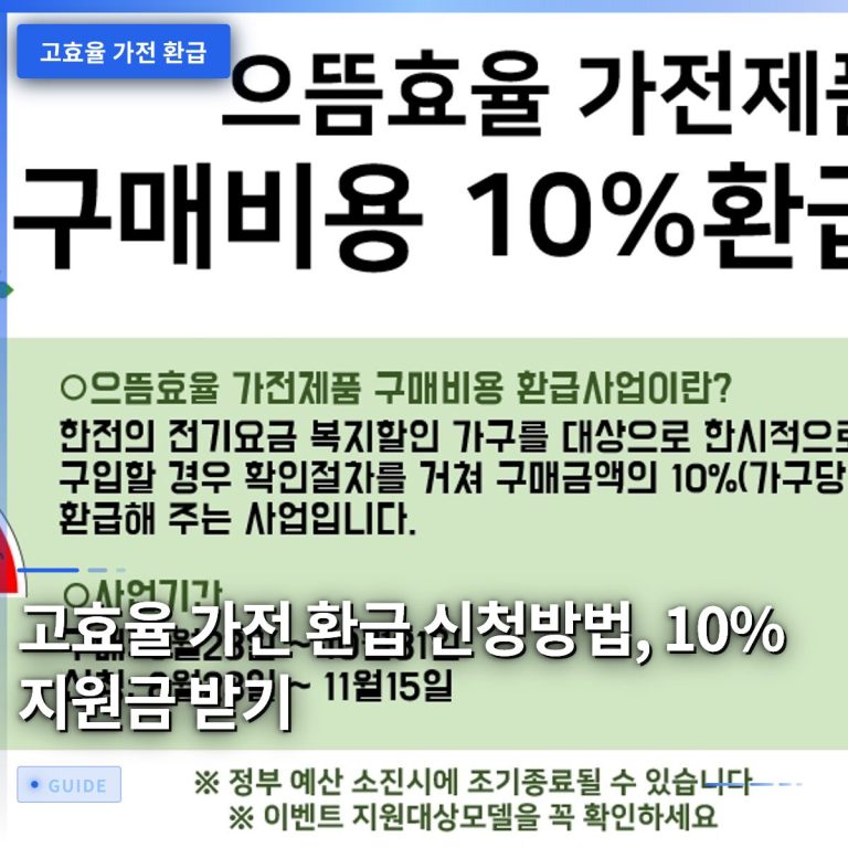 고효율 가전 환급 신청방법, 10% 지원금 받기