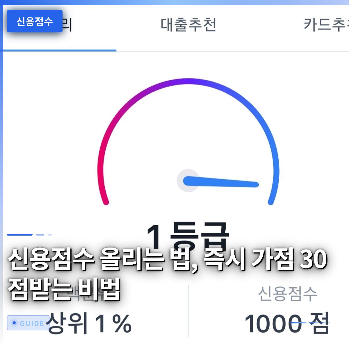 신용점수 올리는 법, 즉시 가점 30점받는 비법