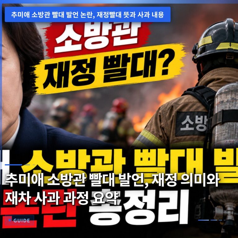 추미애 소방관 빨대 발언, 재정 의미와 재차 사과 과정 요약