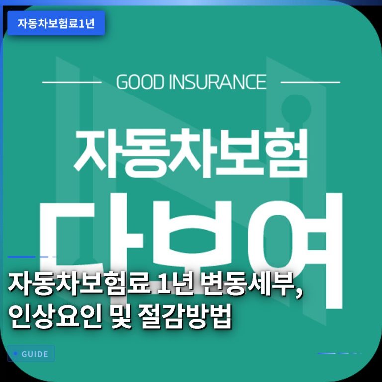 자동차보험료 1년 변동세부, 인상요인 및 절감방법
