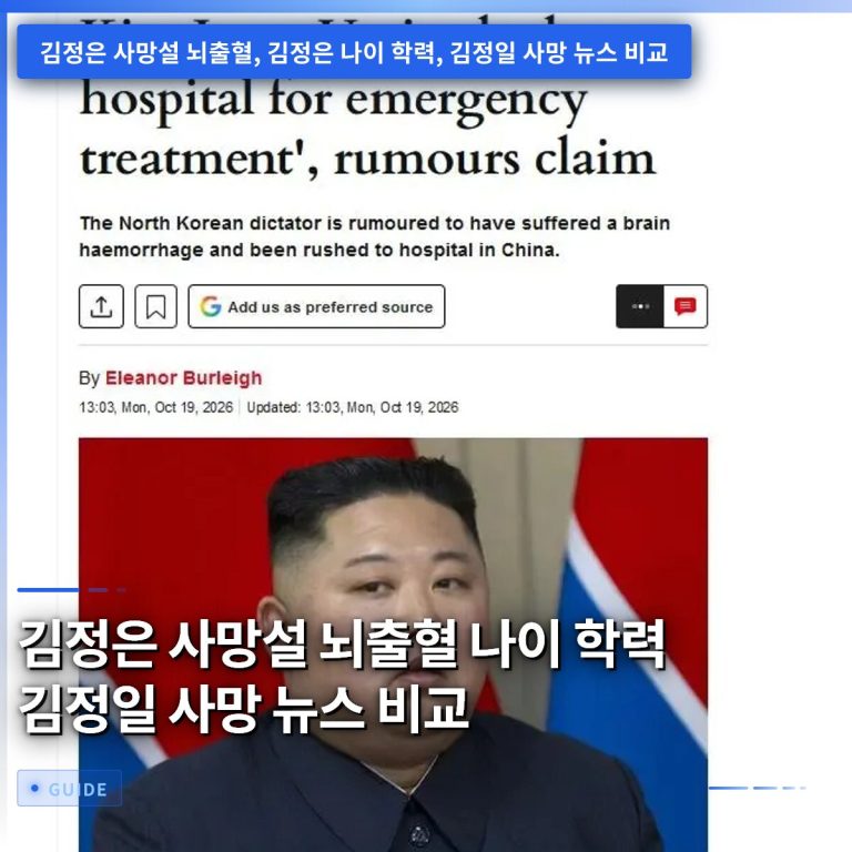김정은 사망설 뇌출혈 나이 학력 김정일 사망 뉴스 비교