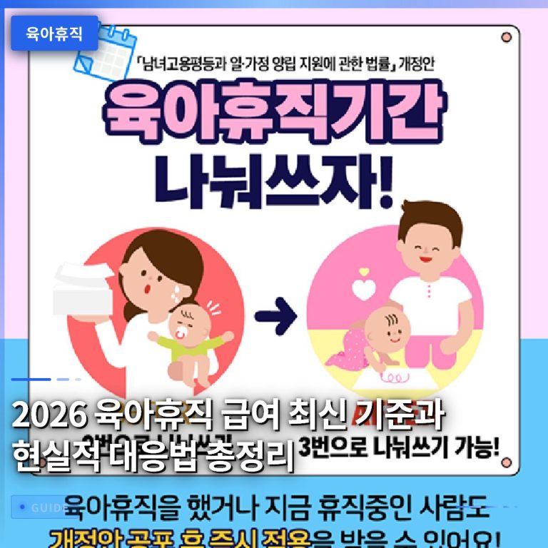 2026 육아휴직 급여 최신 기준과 현실적 대응법 총정리