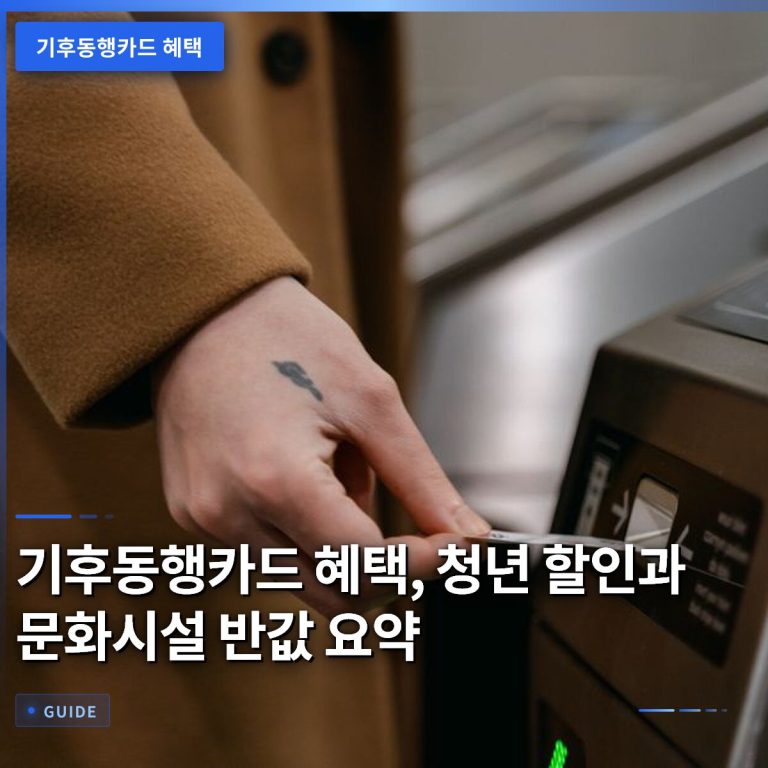 기후동행카드 혜택, 청년 할인과 문화시설 반값 요약