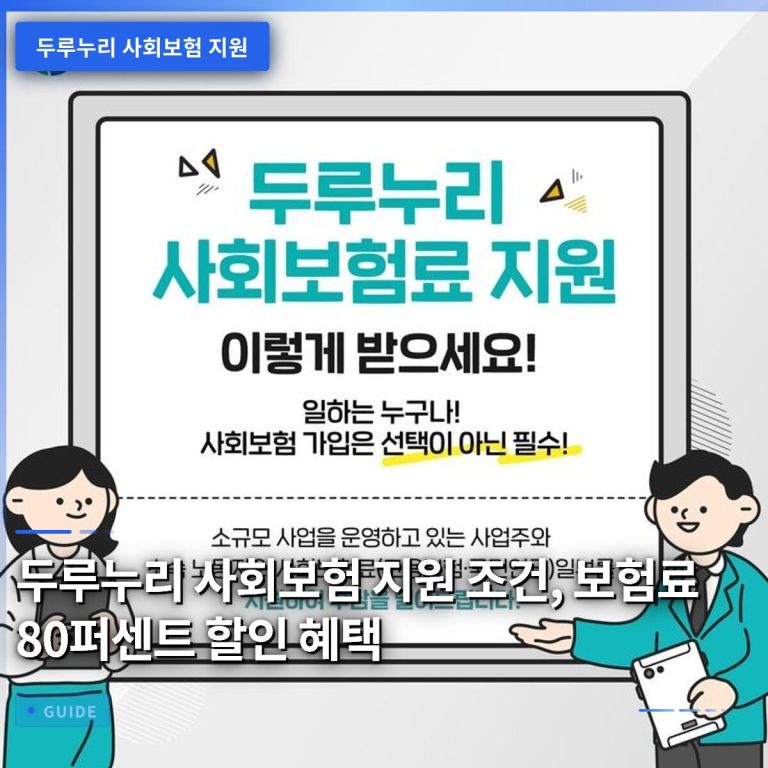 두루누리 사회보험 지원 조건, 보험료 80퍼센트 할인 혜택