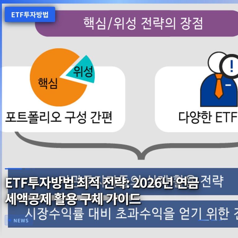 ETF투자방법 최적 전략: 2026년 연금 세액공제 활용 구체 가이드